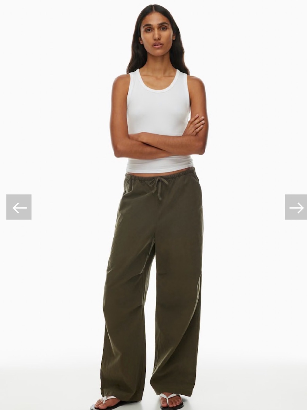 The Group by Babaton lowslung Palo Barrel Drawstring Pant in Dark Green